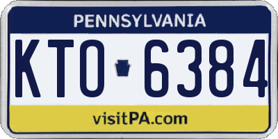 PA license plate KTO6384