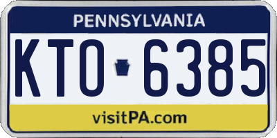 PA license plate KTO6385