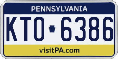 PA license plate KTO6386