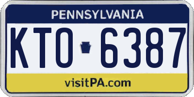 PA license plate KTO6387