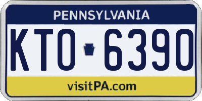 PA license plate KTO6390