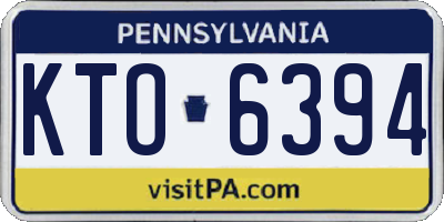 PA license plate KTO6394