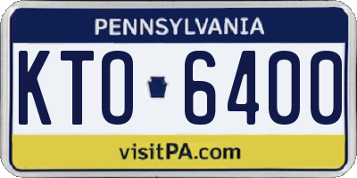 PA license plate KTO6400