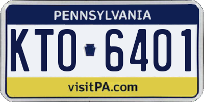 PA license plate KTO6401
