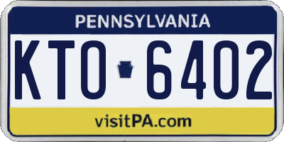 PA license plate KTO6402