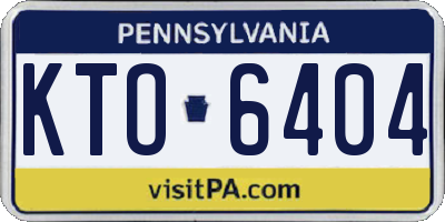 PA license plate KTO6404