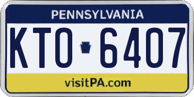 PA license plate KTO6407