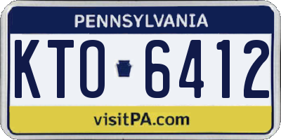PA license plate KTO6412