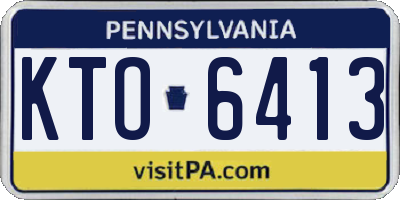PA license plate KTO6413