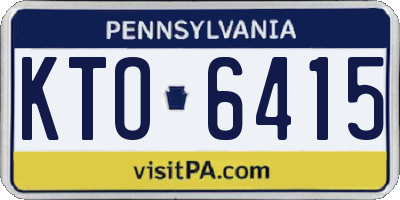 PA license plate KTO6415