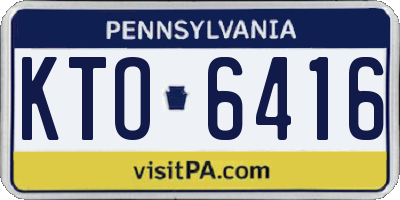 PA license plate KTO6416