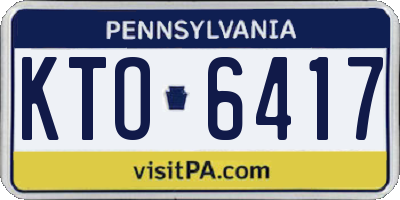 PA license plate KTO6417