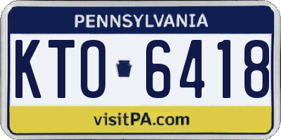 PA license plate KTO6418