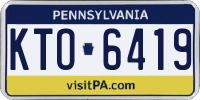 PA license plate KTO6419