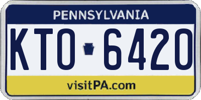 PA license plate KTO6420