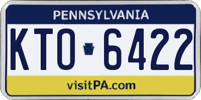 PA license plate KTO6422