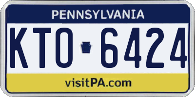 PA license plate KTO6424