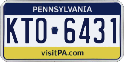 PA license plate KTO6431