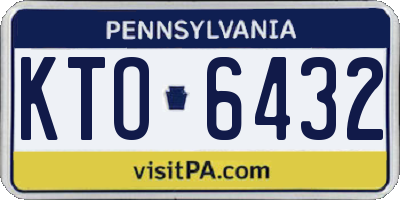 PA license plate KTO6432