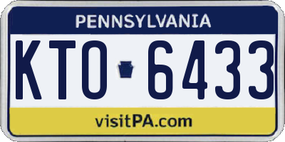 PA license plate KTO6433