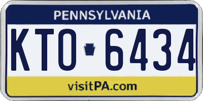PA license plate KTO6434