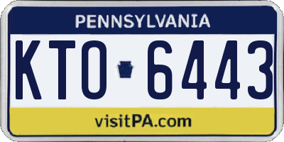 PA license plate KTO6443