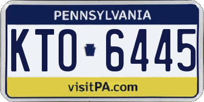 PA license plate KTO6445