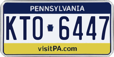 PA license plate KTO6447