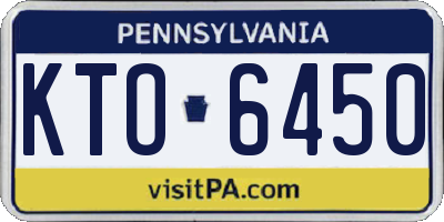 PA license plate KTO6450