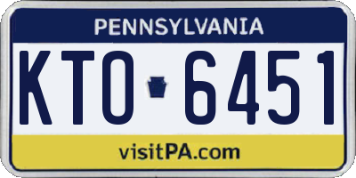 PA license plate KTO6451