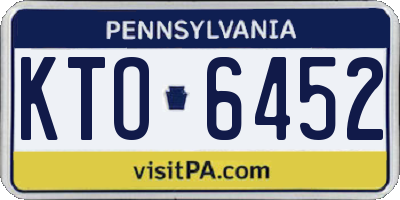 PA license plate KTO6452