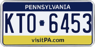 PA license plate KTO6453