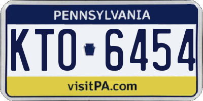 PA license plate KTO6454