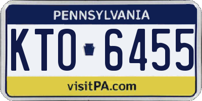 PA license plate KTO6455