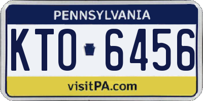 PA license plate KTO6456