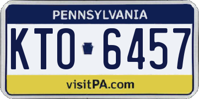 PA license plate KTO6457