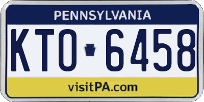 PA license plate KTO6458