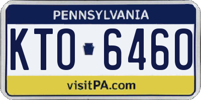 PA license plate KTO6460