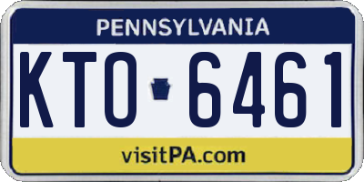 PA license plate KTO6461