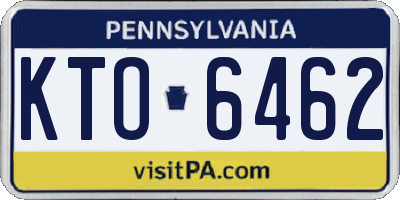 PA license plate KTO6462