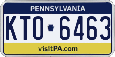PA license plate KTO6463