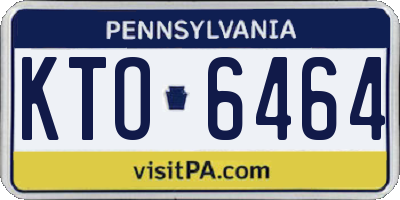 PA license plate KTO6464