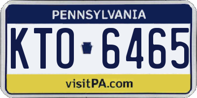 PA license plate KTO6465