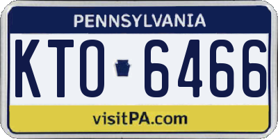 PA license plate KTO6466