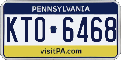 PA license plate KTO6468