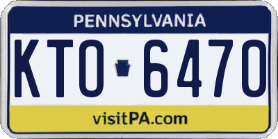 PA license plate KTO6470