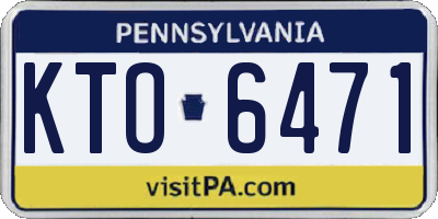 PA license plate KTO6471