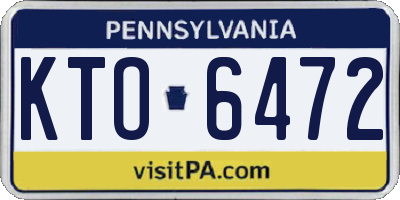 PA license plate KTO6472