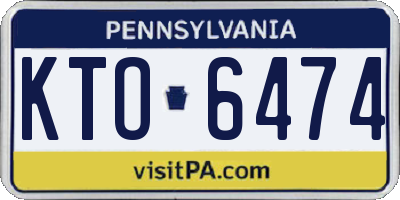 PA license plate KTO6474