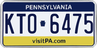 PA license plate KTO6475